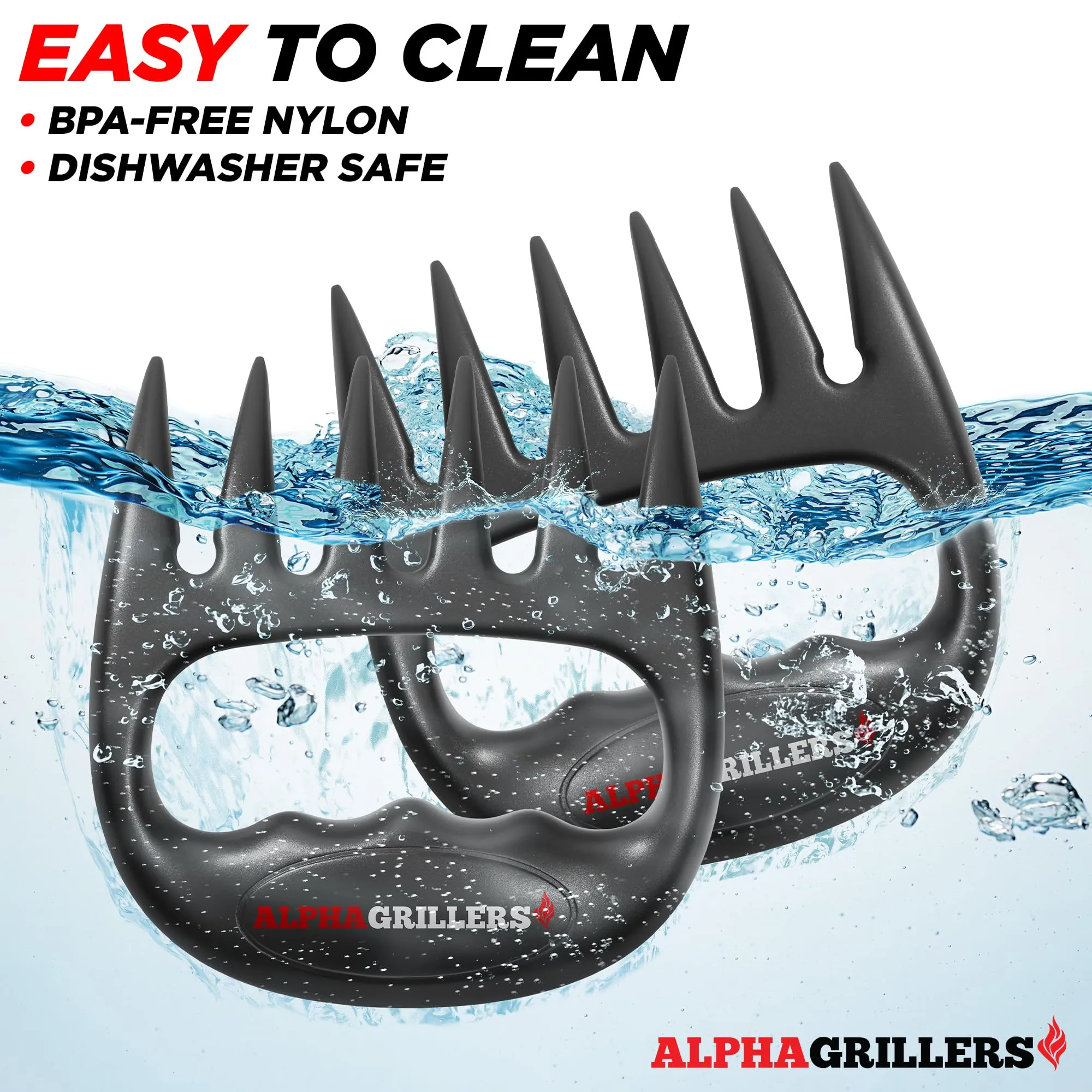 Alpha Grillers Meat Shredder Claws - BBQ Smoker Accessories Pulled Pork Tool - Barbecue Grilling Gifts for Men Him