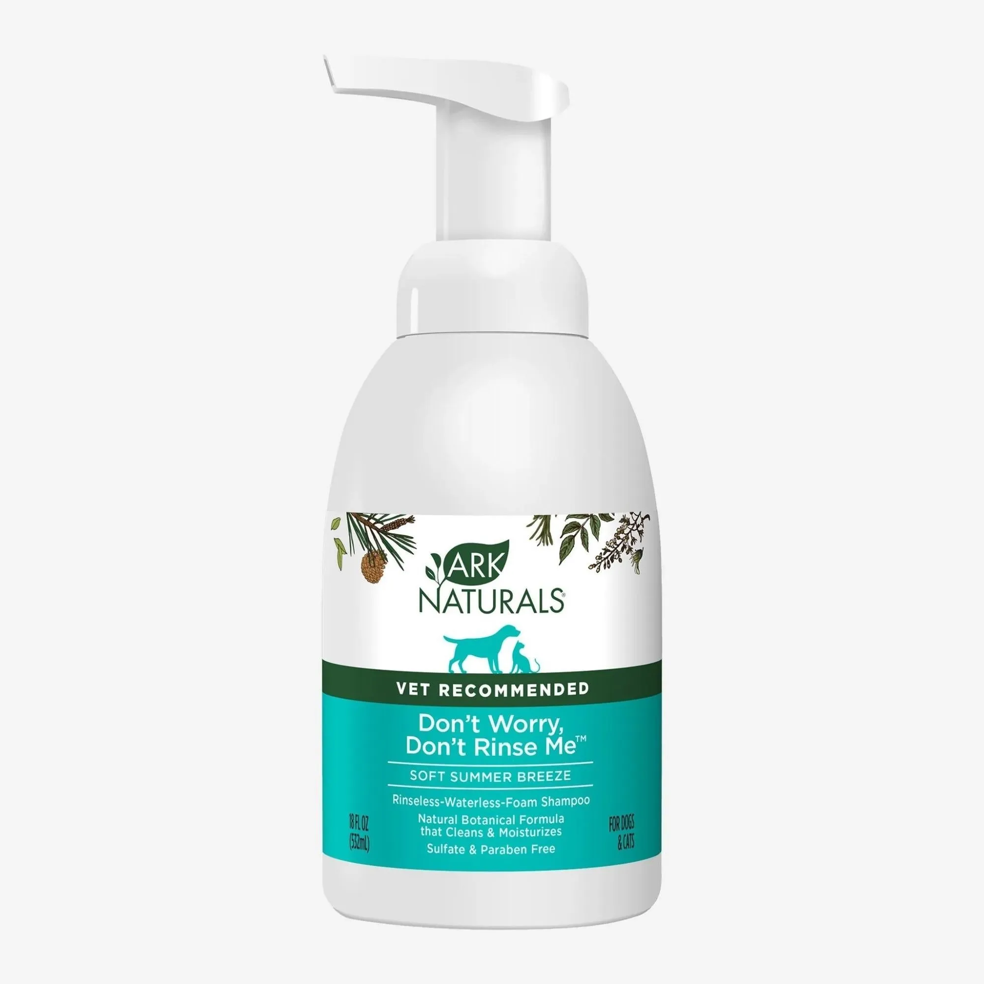 Ark Naturals DonT Worry DonT Rinse Me Waterless Dog And Cat Shampoo, 18oz. Bottle