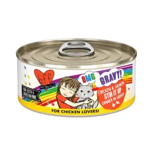 BFF Cat Omg Chicken and Salmon Stir It Up Dinner in Gravy 5.5oz. (Case Of 8)