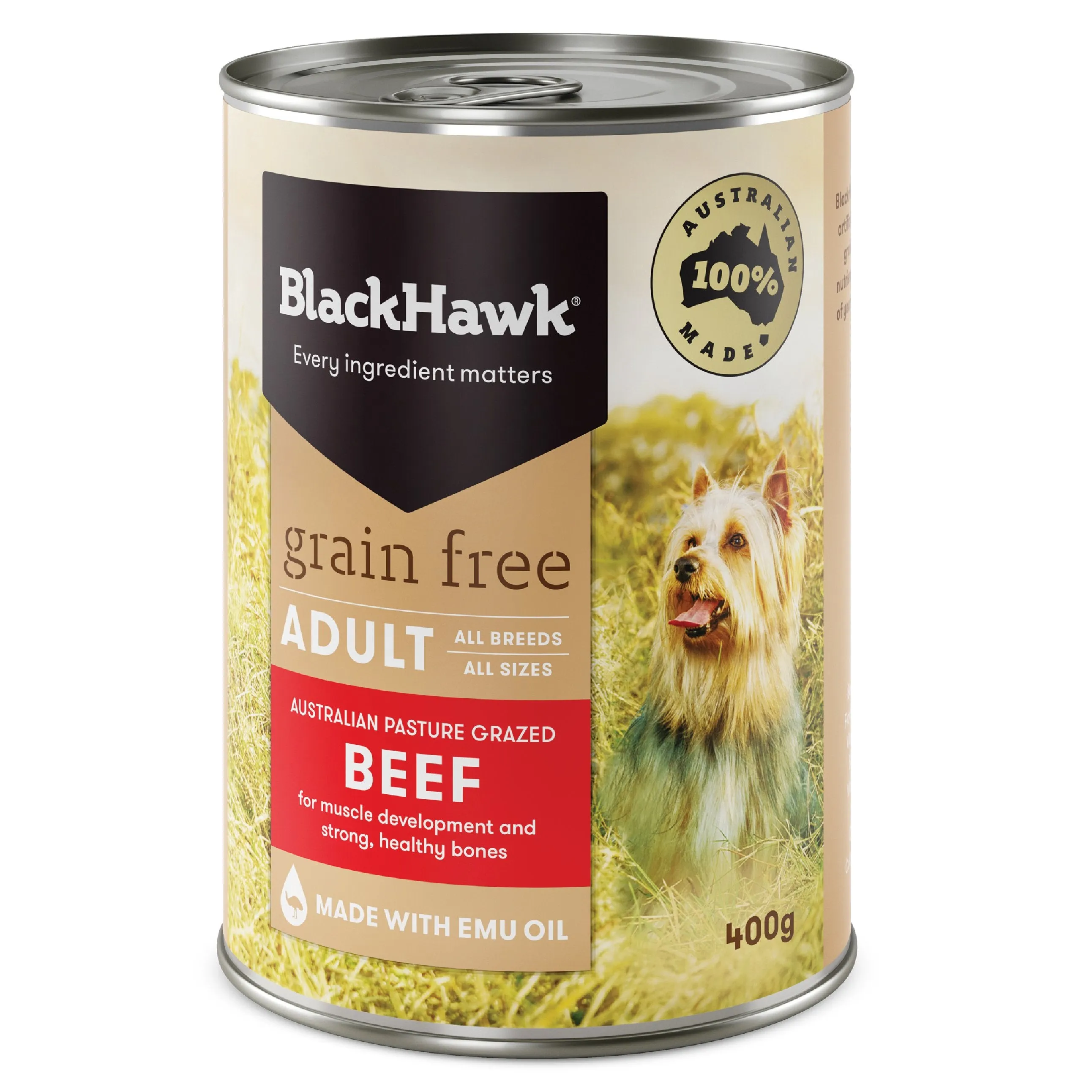 Black Hawk Grain Free Beef Wet Dog Food 400g^^^