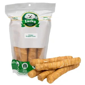 Chicken Wrapped Beefhide Treats: Bull Sticks for Large Dogs