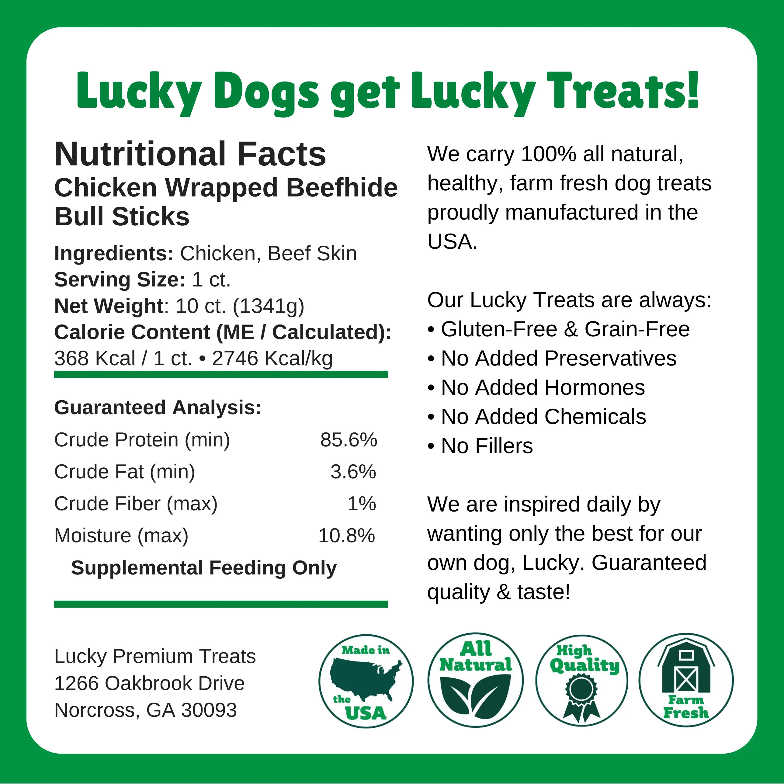 Chicken Wrapped Beefhide Treats: Bull Sticks for Large Dogs
