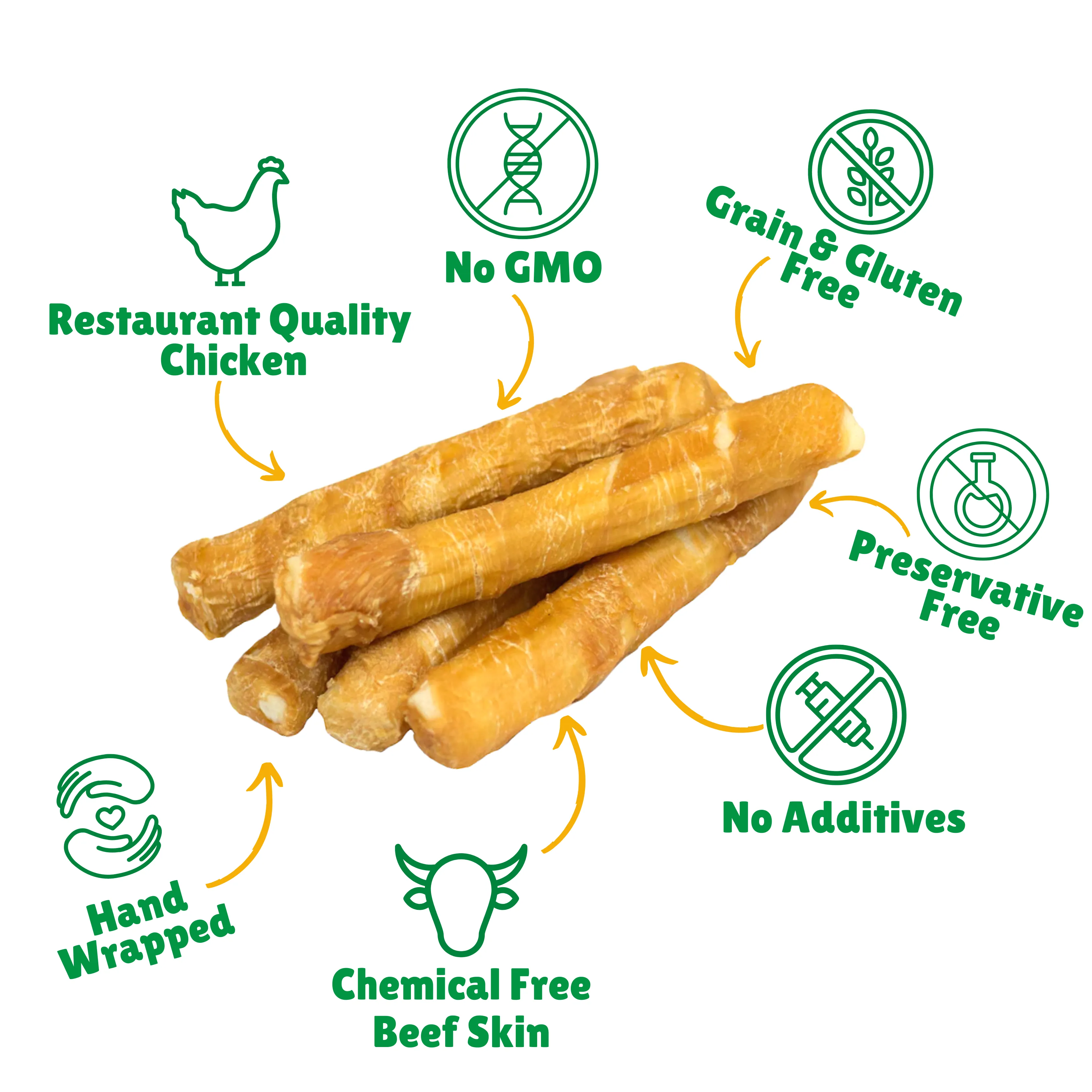 Chicken Wrapped Beefhide Treats for Medium Dogs