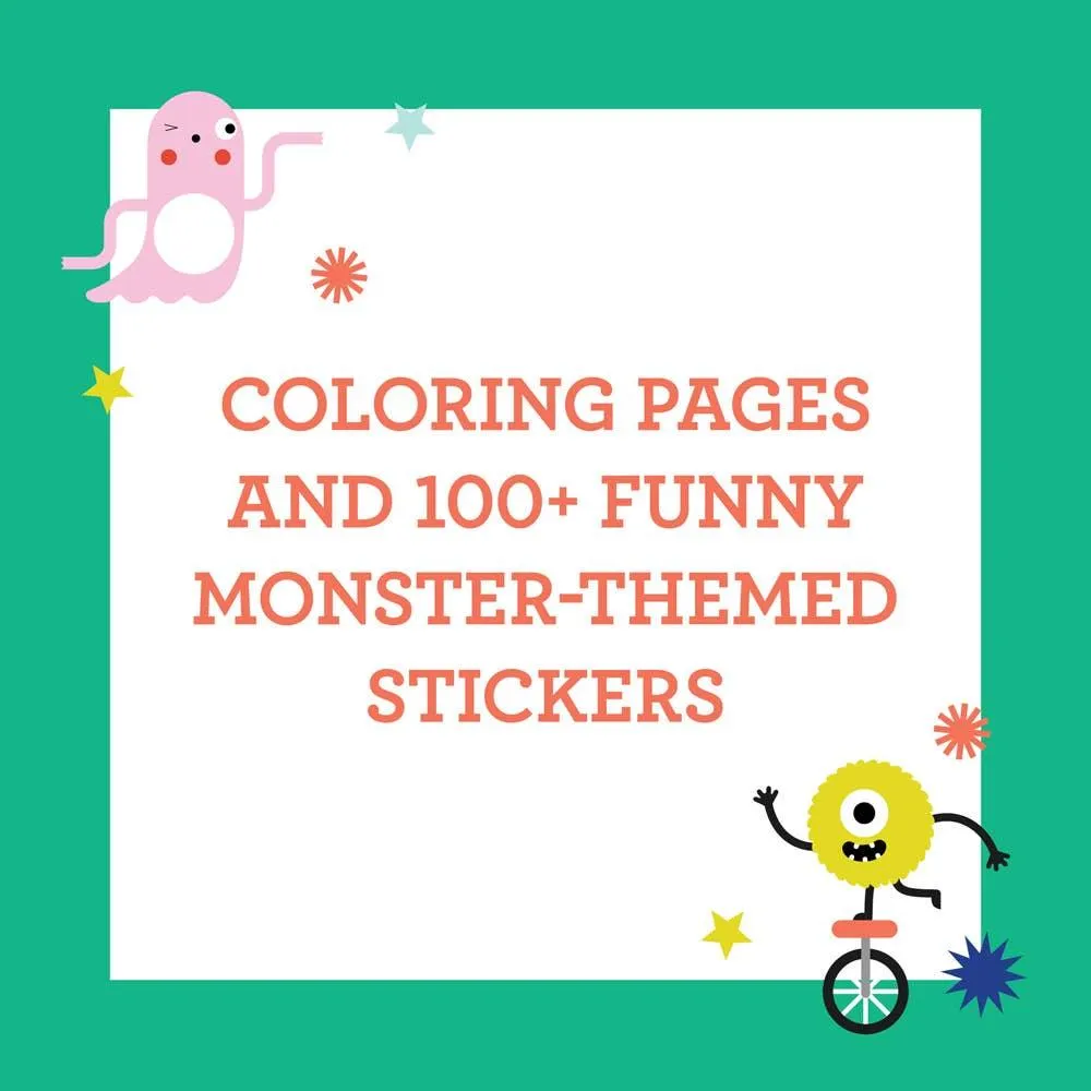 Coloring Book with Stickers  - Monsters