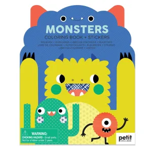Coloring Book with Stickers  - Monsters