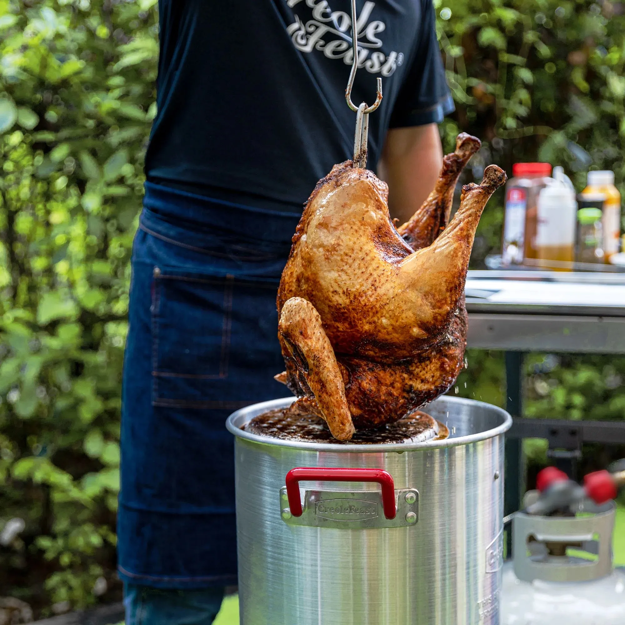 Creole Feast, TFS3000L, Premium Aluminum 30 Qt. Turkey Fryer Set, 50,000 BTU Burner