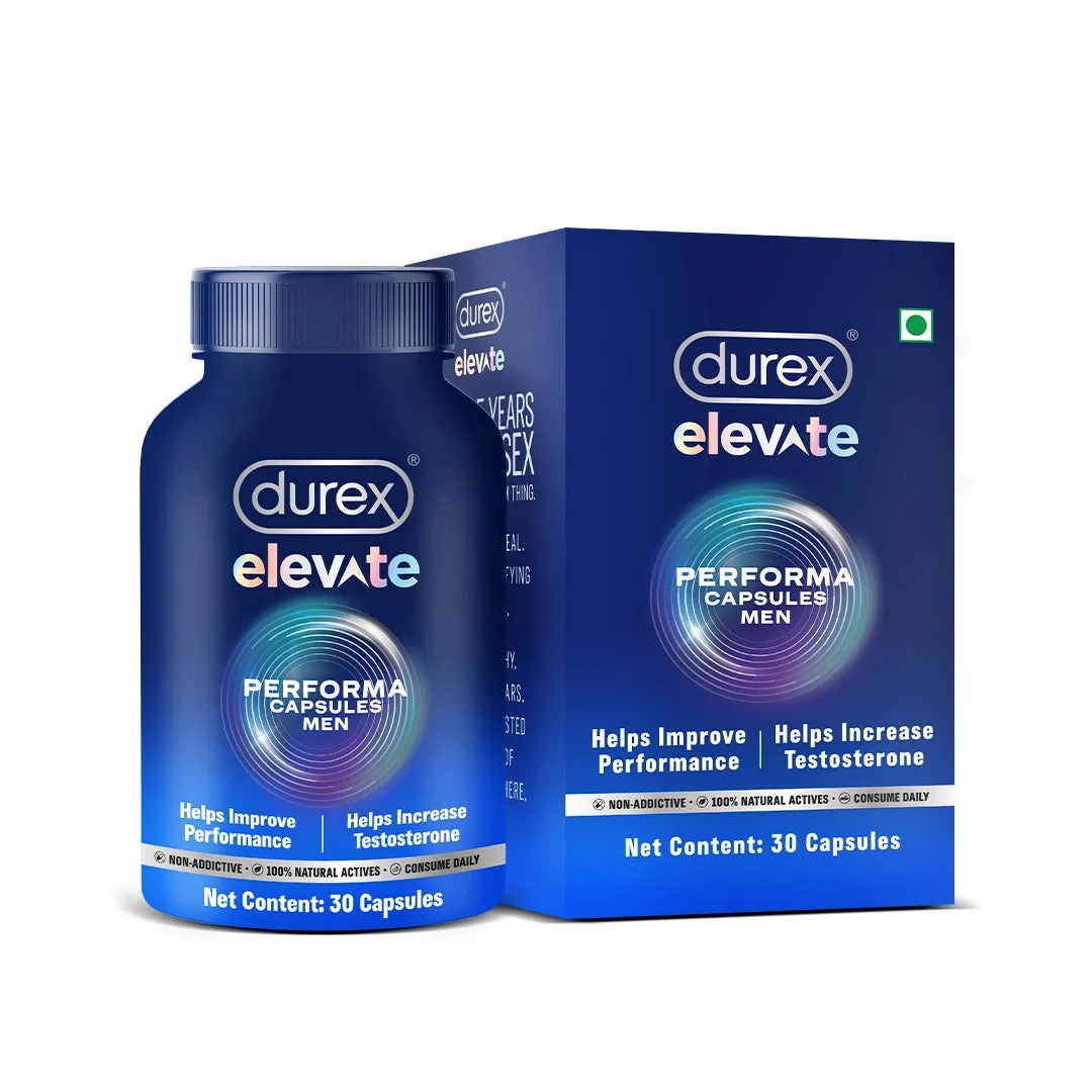 Durex Elevate Performa Shilajit Capsules for Men - 60 Capsules (Pack of 2)