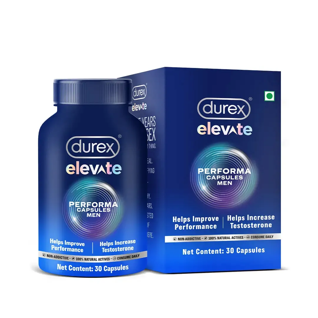 Durex Extra Time Condoms and Elevate Performa Capsules Longer Play Combo Pack