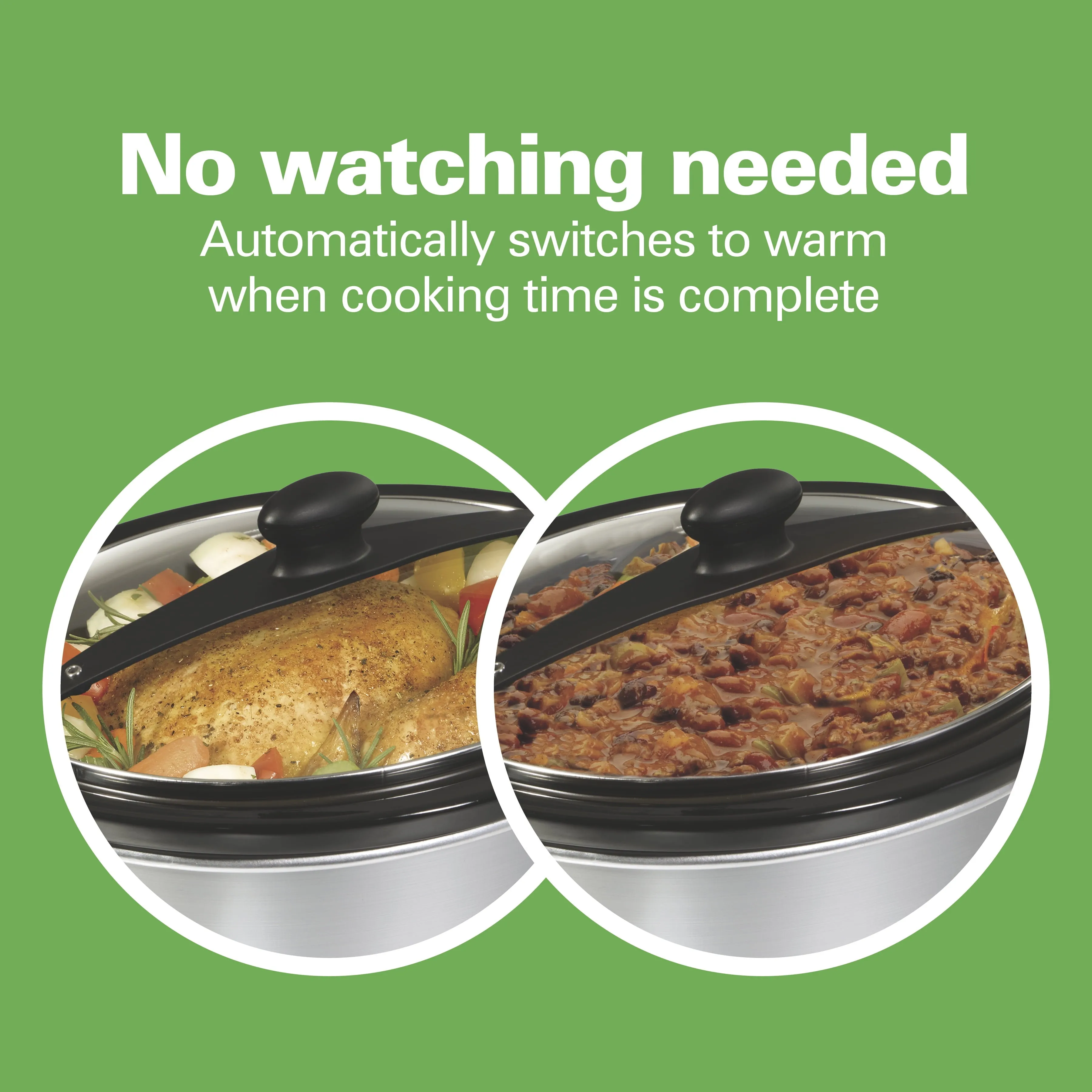 Hamilton Beach Programmable Slow Cooker, 7 Quart Capacity, Lid Lock for Portability, Dishwasher Safe Removable Crock, Silver