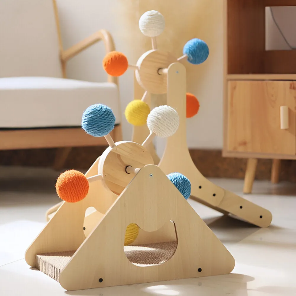 Interactive Cat Scratching Post with Sisal Ball and Climbing Frame