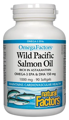 Natural Factors Wild Pacific Salmon Oil (1000mg) (90 SoftGels)