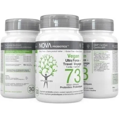 Nova probiotics - vegan ultra force  travel - 30 ss caps