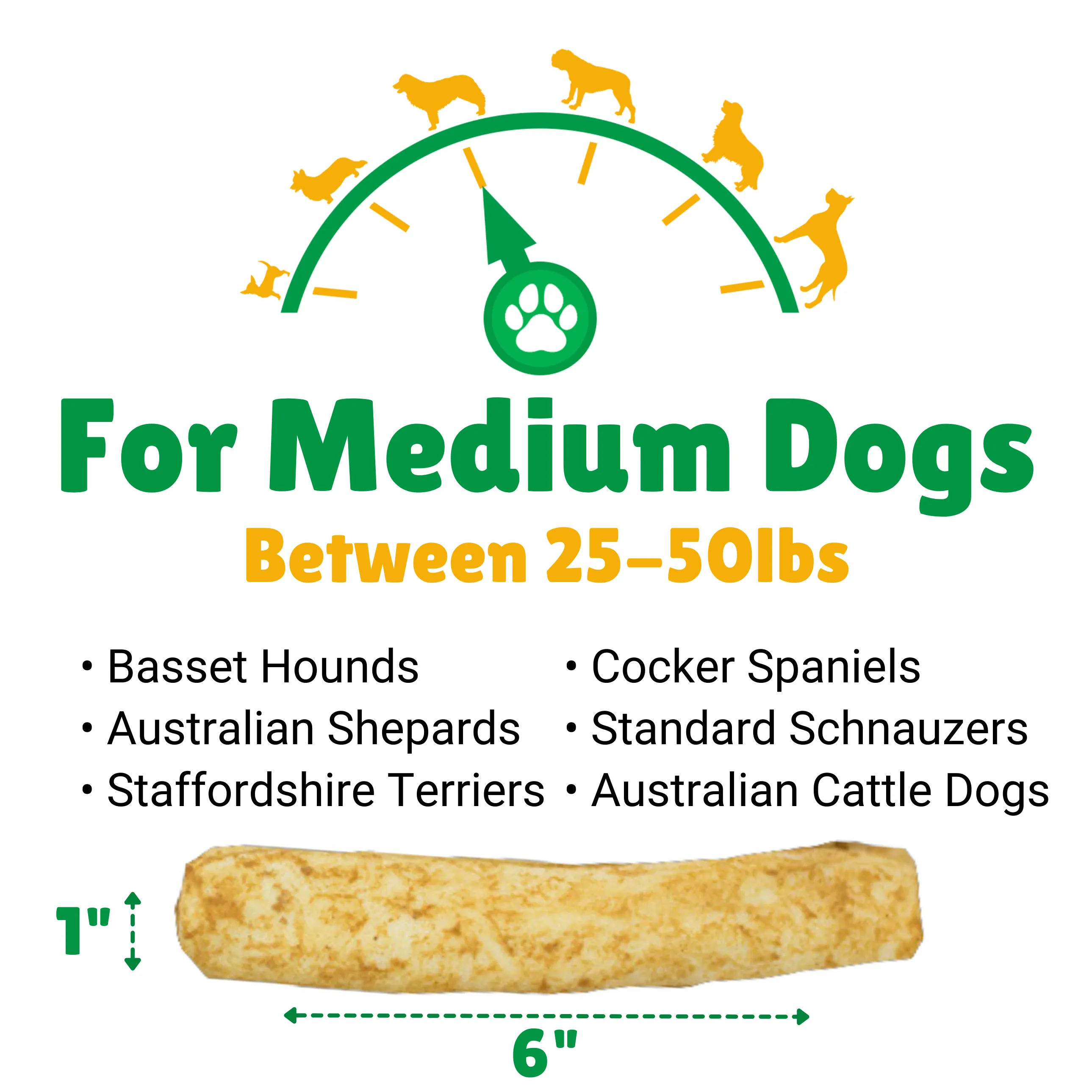 Peanut Butter Basted Beefhide: Medium