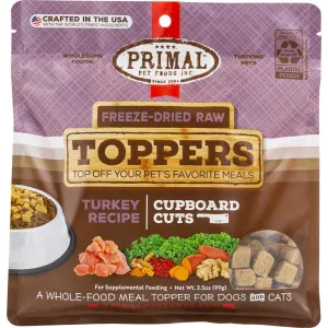 Primal Cupboard Cuts Turkey Grain-Free Freeze-Dried Raw Food Toppers For Dogs & Cats