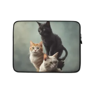 Three Nine Lives Cat Portrait Laptop Sleeve